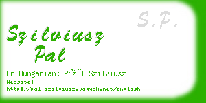 szilviusz pal business card
